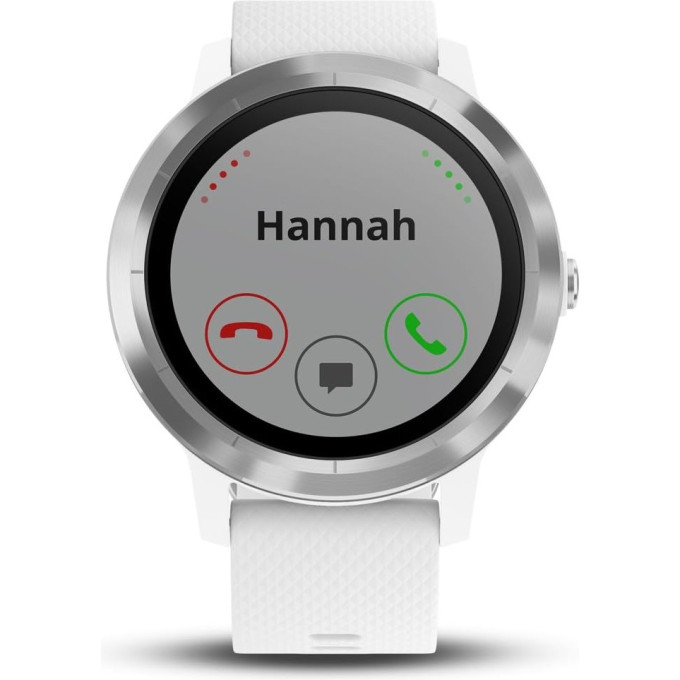 Часы GARMIN VIVOACTIVE 3 серебристые с белым ремешком 010-01769-22